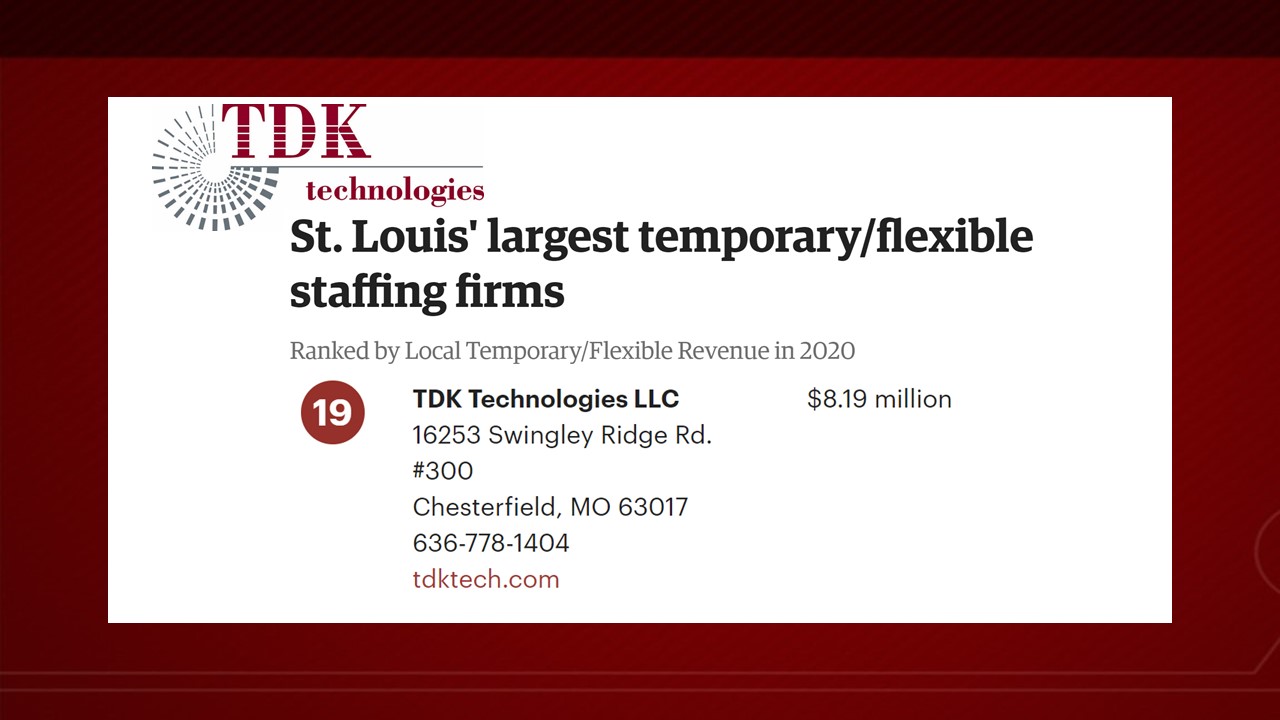 St. Louis largest temporary flexible staffing firms 2020